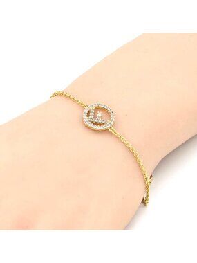 Fendi Is Bracelet New Logo Shape Ornament Natural Crystal